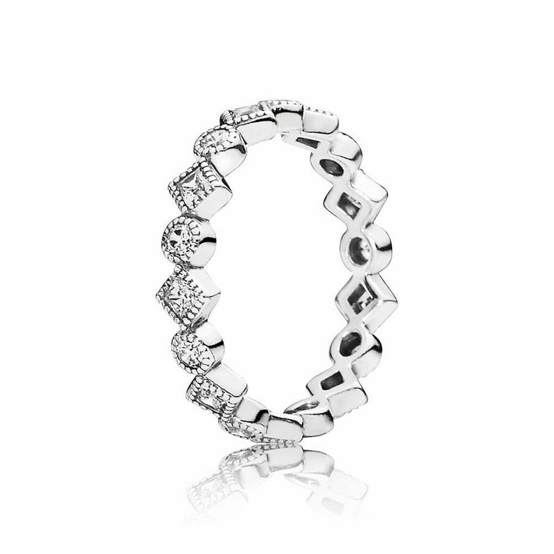 Pandora Alluring Brilliant Princess Promise Ring Ireland - Sterling Silver/Cubic Zirconia - 596307XU